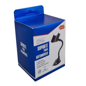 SOPORTE CELULAR PARA  AUTO BRAZO FLEXIBLE 360° NEGRO (JTACCEL201)