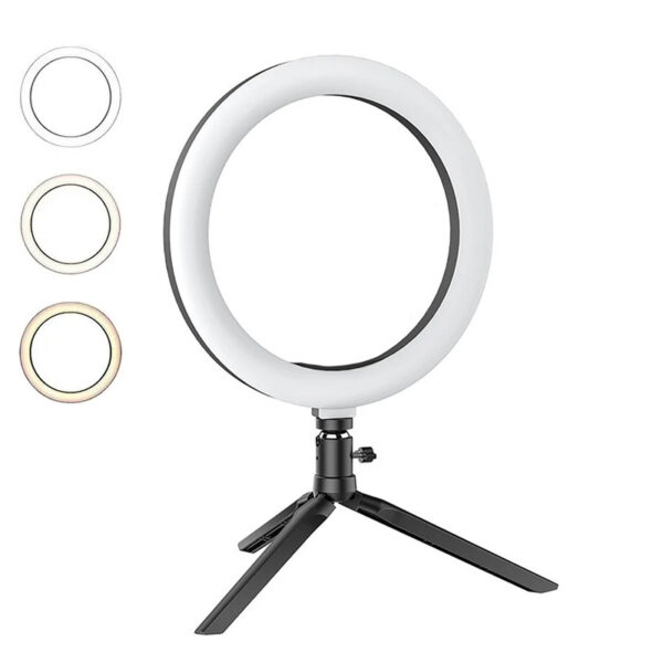 ANILLO LUZ LED SELFIE 16CM 15W C/CONTROL Y TRIPODE (JTACCEL222)