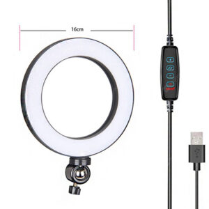 ANILLO LUZ LED SELFIE 16CM 15W C/CONTROL Y TRIPODE (JTACCEL222)