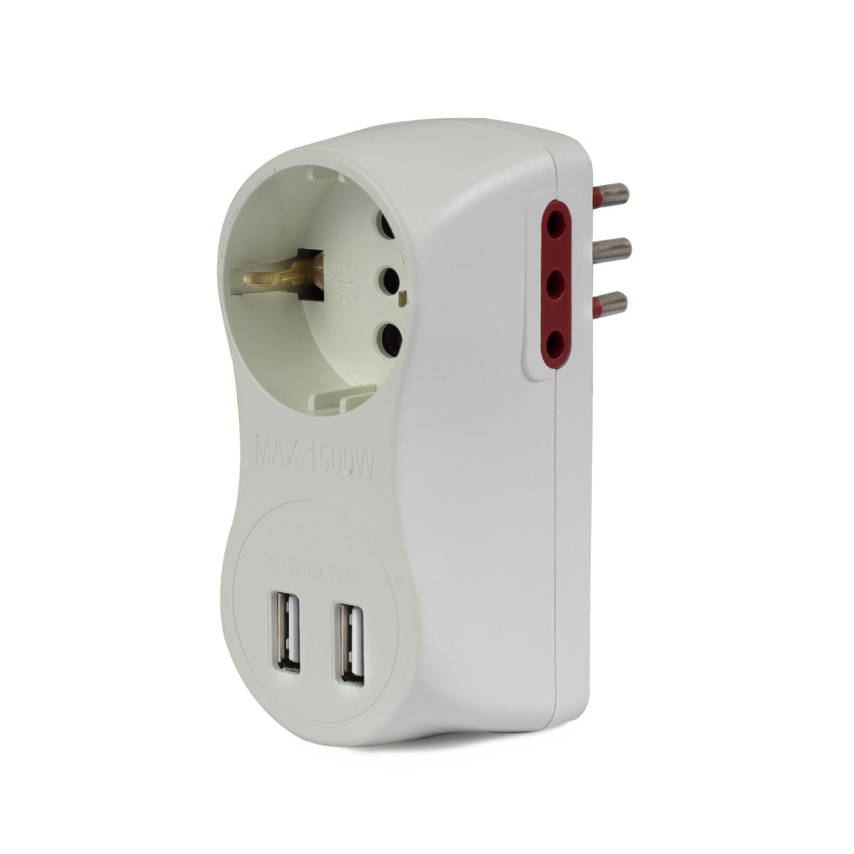 ADAPT. SCHK + 2TCTE 3L A FICHA + 2 USB (JTADELEC019)