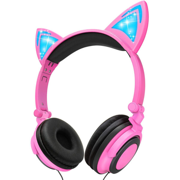 VINCHA AURICULAR OREJAS GATO C/LUCES LED CABLEADO (JTAUR104)