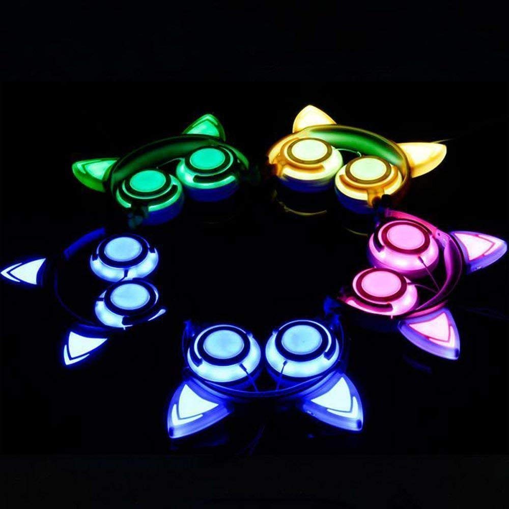 VINCHA AURICULAR OREJAS GATO C/LUCES LED CABLEADO (JTAUR104) - Image 3
