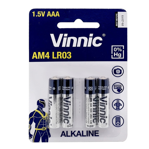 PILA  AAA  ALCALINA VINNIC X4 (JTBAT029)