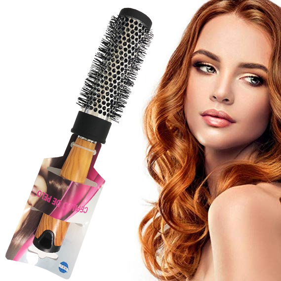 CEPILLO PELO REDONDO TERMICO MANGO BEIGE (JTBAZ156)