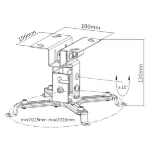 SOPORTE BRATECK DE TECHO PRB-2S PARA PROYECTOR (JTBRAT037)
