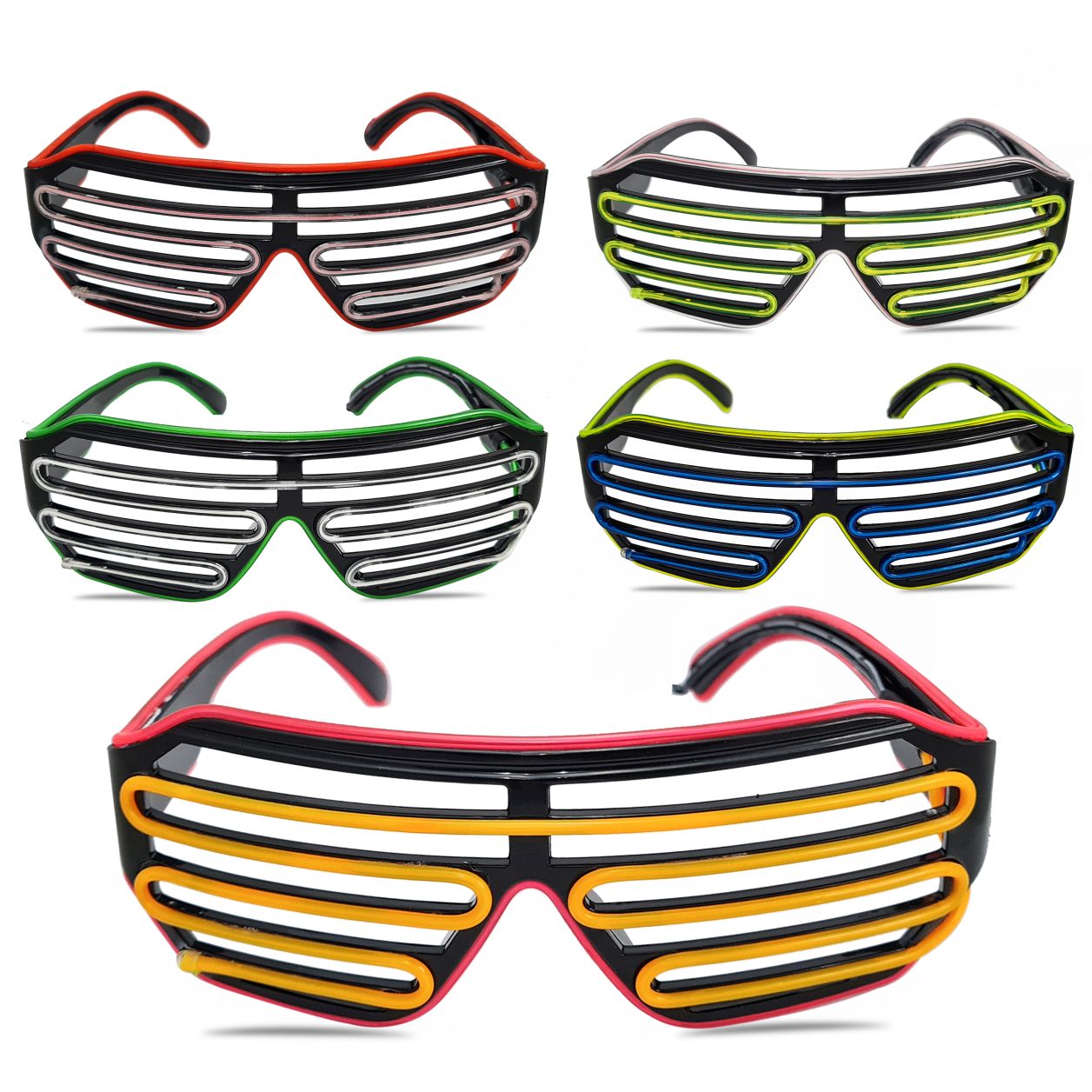 LENTES CON RAYAS Y LUZ DE NEON PARA FIESTAS (JTFIEST058) - Image 3