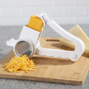 RALLADOR DE QUESO VERDURAS CON MANIVELA MANUAL PLASTICO Y ACERO (JTHOG218)