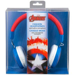 VINCHA AURICULAR CABLEADO CAPITAN AMERICA ROJO (JTMARV6)