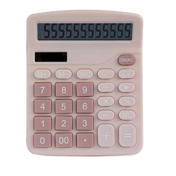 CALCULADORA DE PANTALLA GRANDE ROSADA (JTCALC018)