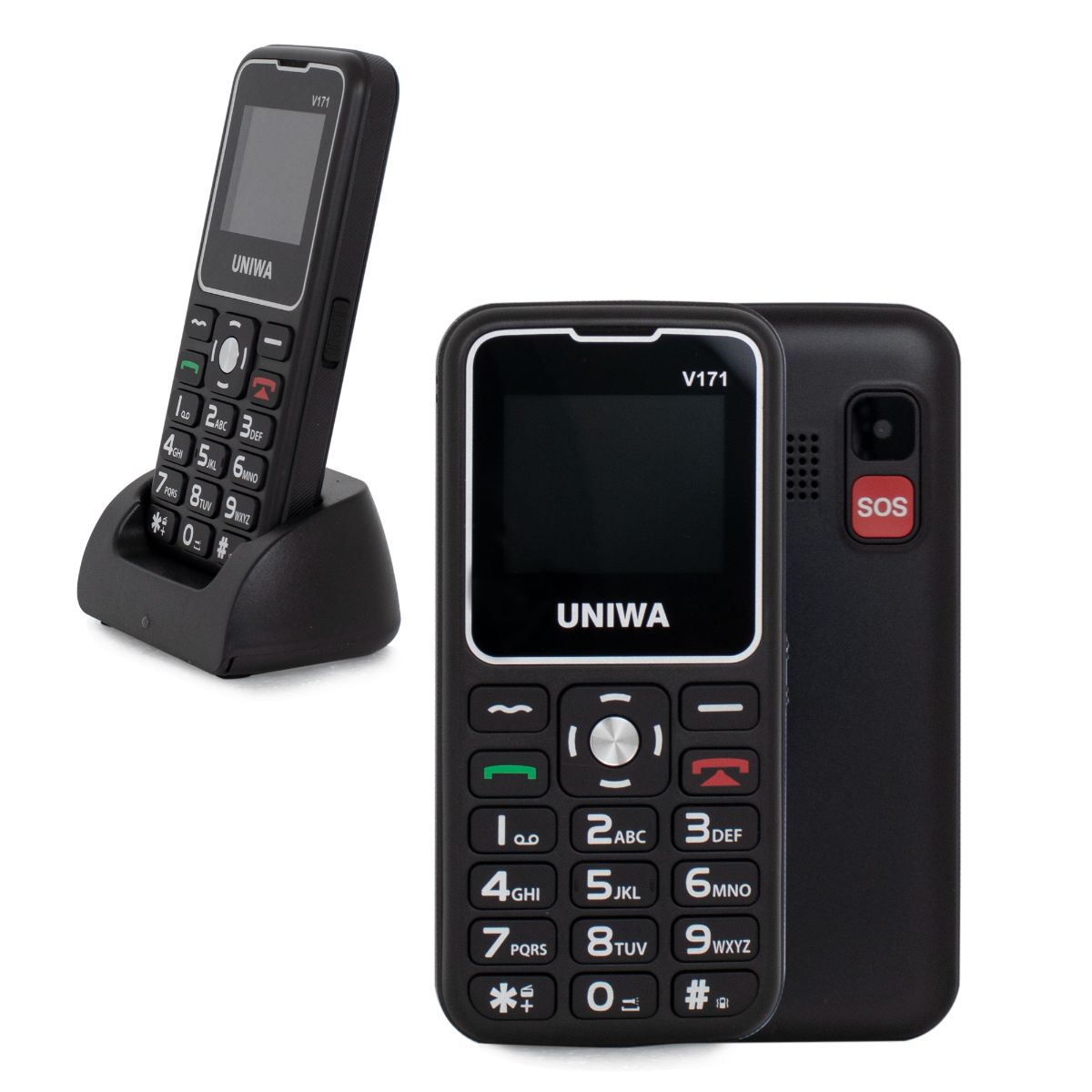 CELULAR UNIWA SENIOR  CON SOS NEGRO (JTCEL191)