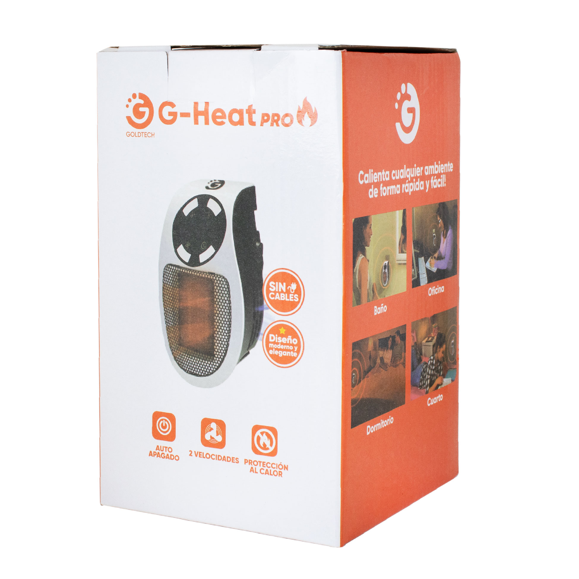 CALEFACTOR 220V PORTATIL C/ DISPLAY GOLDTECH BLANCO (JTELEC091) - Image 2