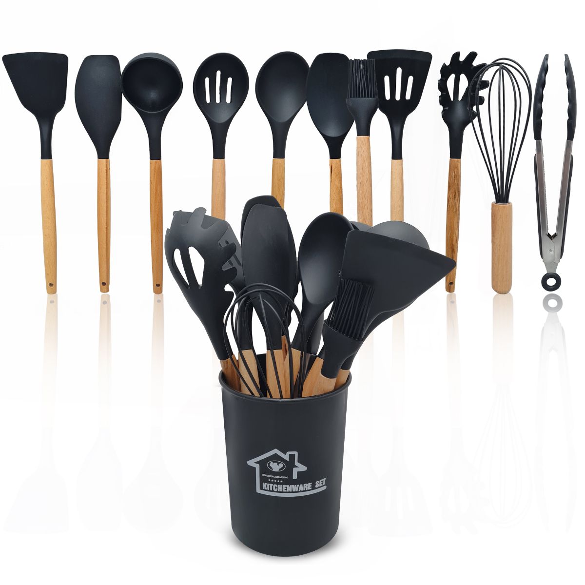 JUEGO MENAGE DE SILICONA 11 PIEZAS C/SOPORTE (JTHOG465) - Image 2