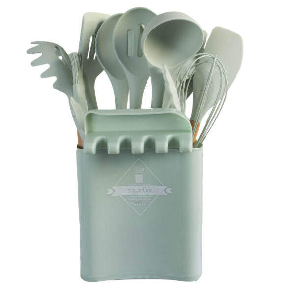 JUEGO MENAGE DE SILICONA 13PIEZAS C/ SOPORTE VERDE (JTHOG687)