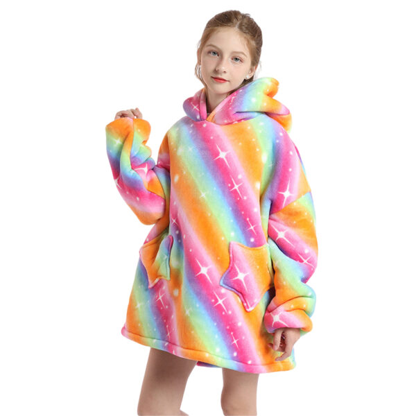 MANTA BUZO CAPUCHA BOLSILLO INFANTIL ARCOIRIS AMAR (JTHOG728)