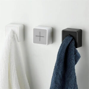SOPORTE CUBO ADHESIVO PARA TOALLA O PAÑO GRIS (JTHOG778GRIS)