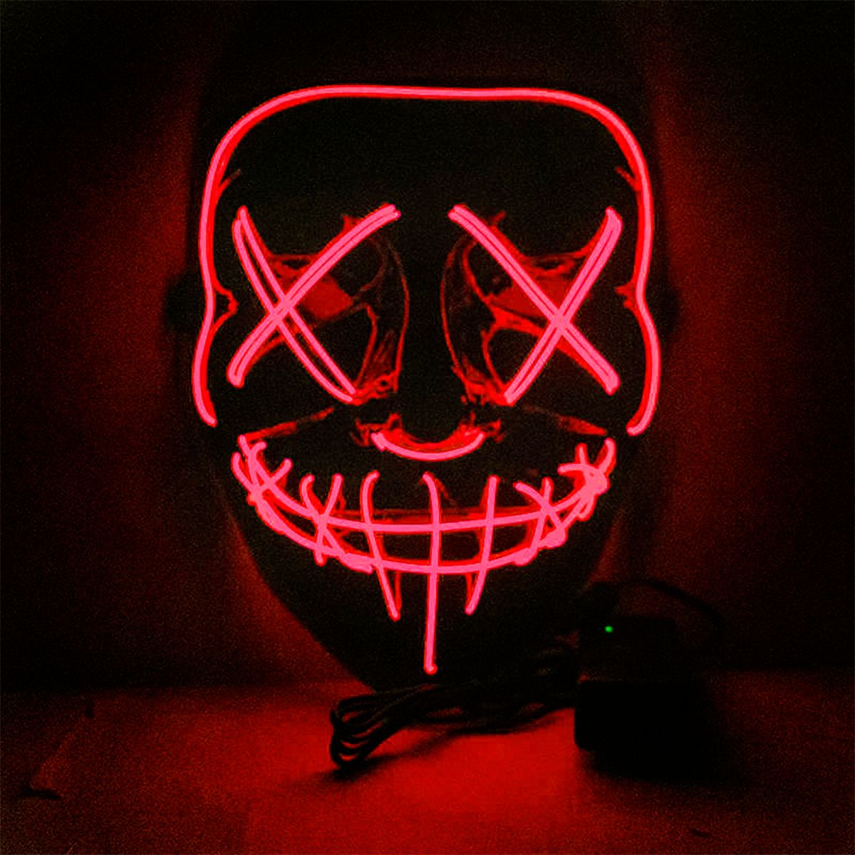 MÁSCARA LUZ NEON A PILA ROJA (JTJUG103)