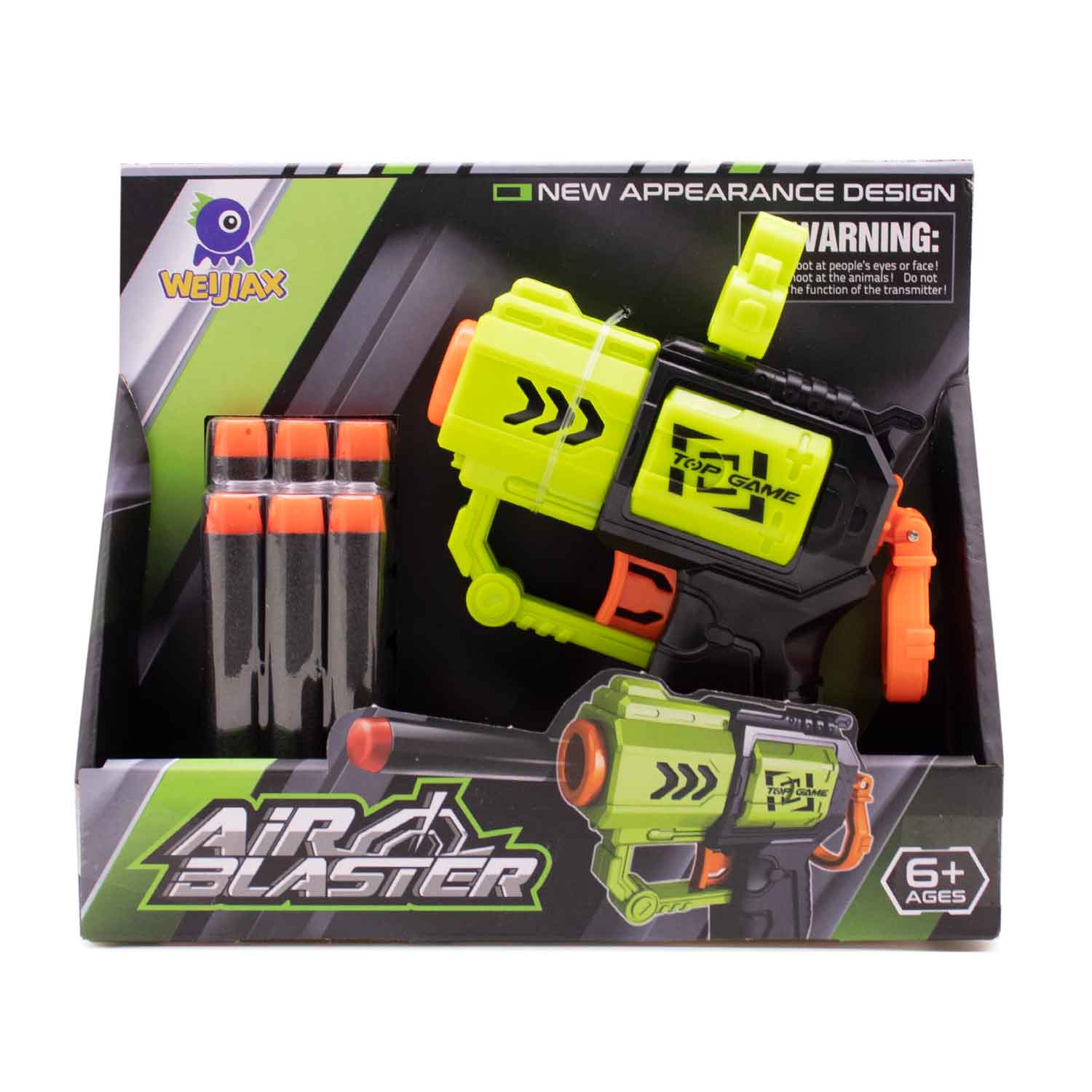 PISTOLA LANZA DARDOS AIR BLASTER 6 DARDOS VERDE (JTJUG225) - Image 3