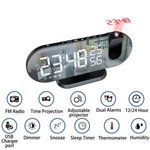 RELOJ DESPERTADOR DIGITAL CON PROYECCION LED (JTHOG479)