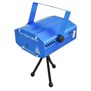 MINI LASER 5 EN 1 LUZ ROJO VERDE 220V CON SOPORTE AZUL (JTFIEST002)