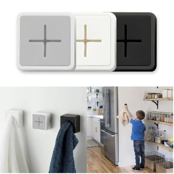 SOPORTE ADHESIVO PARA TOALLA O PAÑO FORMA CUBO (JTHOG778BLANCO) - Image 2
