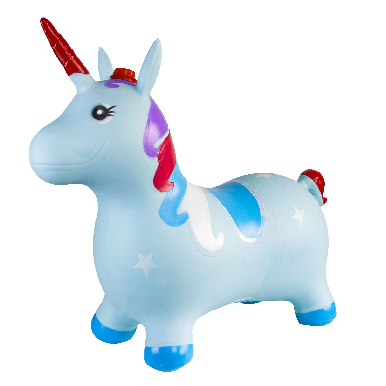 BURRITO UNICORNIO SALTARIN INFLABLE CELESTE (JTJUG300CELESTE)