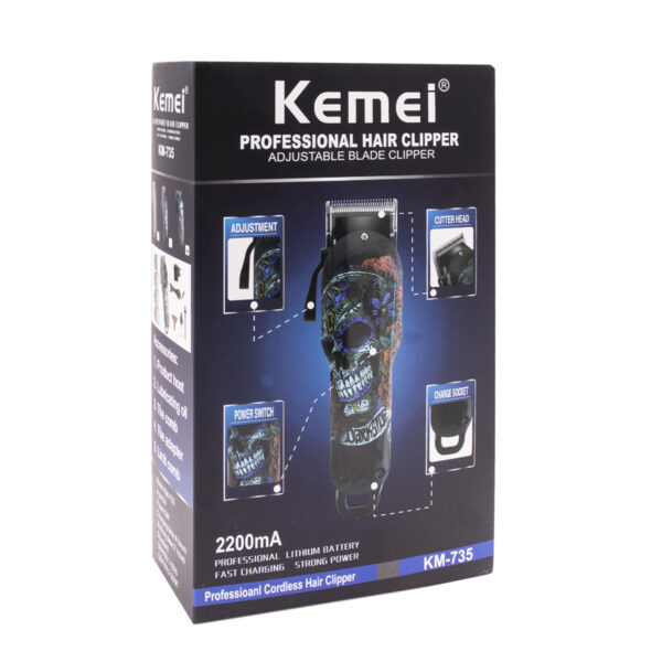 CORTA PELO INALAMBRICO KEMEI LFQ-KM-735 DISEÑO (JTELEC183) - Image 3