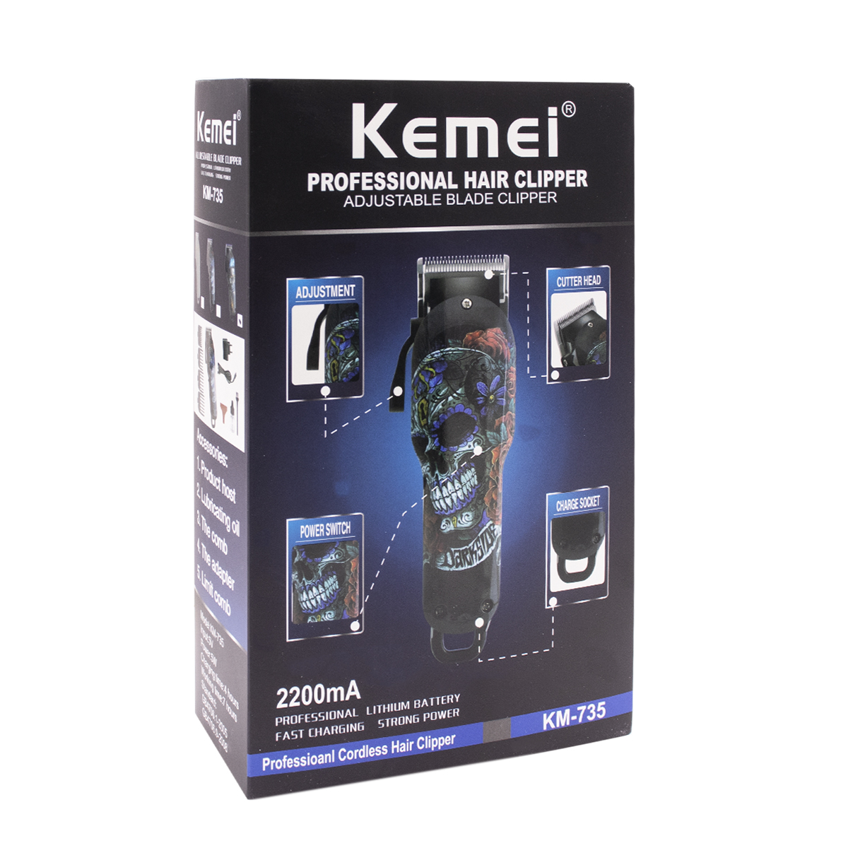 CORTA PELO INALAMBRICO KEMEI LFQ-KM-735 DISEÑO (JTELEC183) - Image 3