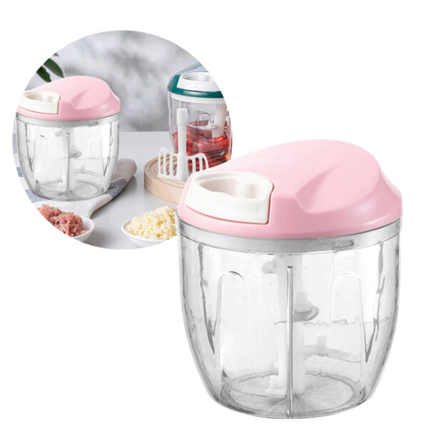 MINI TRITURADORA BATIDORA MANUAL 900ML ROSADO (JTHOG547)