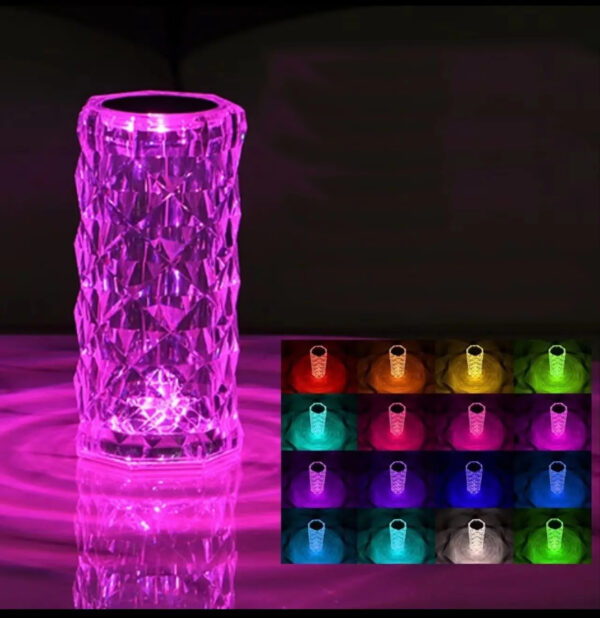 LAMPARA ACRILICO CRISTAL COLORES C/CONTROL (JTLAMP143)