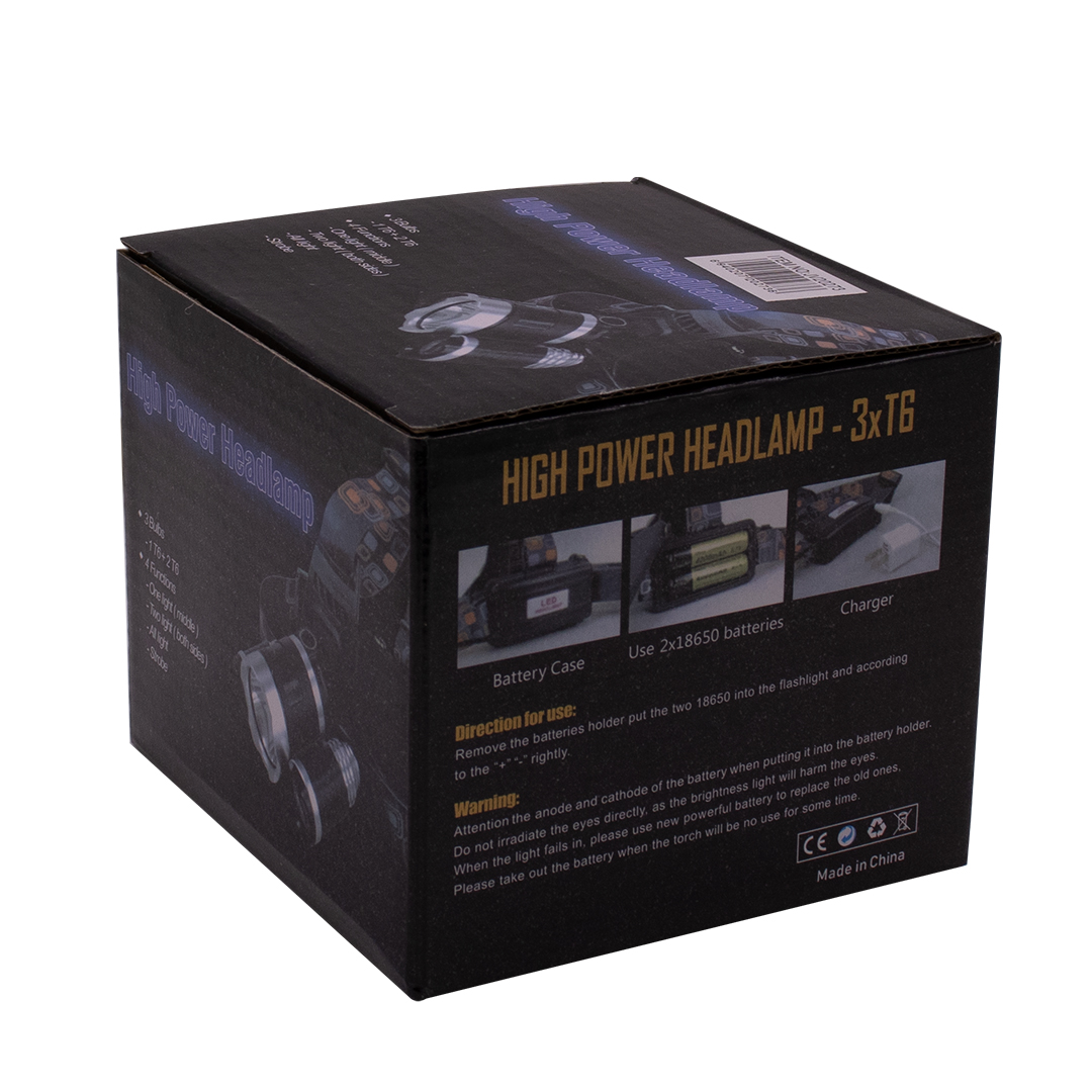 LINTERNA MINERO 3 LED RECARGABLE CAZA PESCA (JTHOG207) (JTLIN006) - Image 4