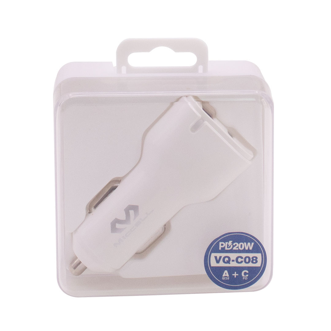 CARGADOR PARA AUTO MICCELL VQ-C08 CON USB USB TIPO C (JTMICC068)