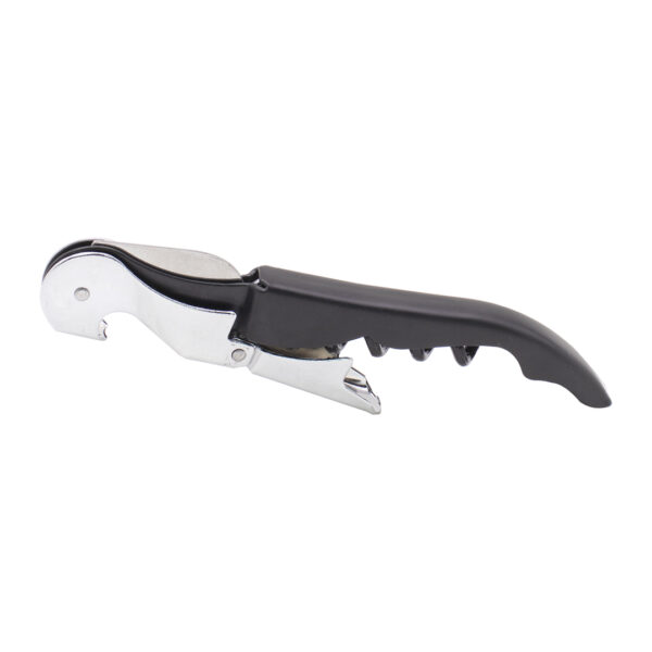 DESTAPADOR DE ACERO CON SACA CORCHO NEGRO (JTHOG791) - Image 2