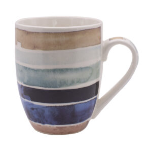 TAZA CERAMICA BLANCA CON DISEÑOS COLORIDOS (JTHOG823)