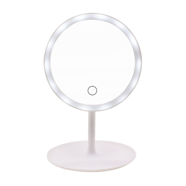 ESPEJO CON BASE LUZ LED REDONDO 17.5CM BLANCO (JTHOG852) - Image 3