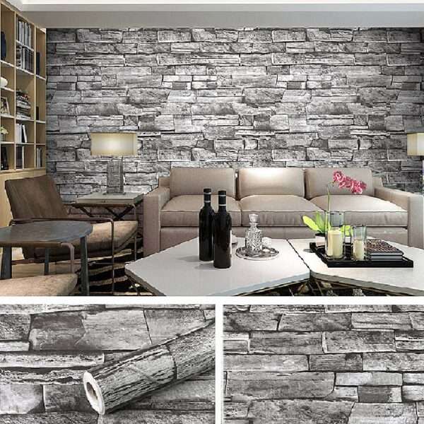 ADHESIVO P/EMPAPELAR 1,22M X 50M SIMIL PIEDRA GRIS (JTHOG346) - Image 2