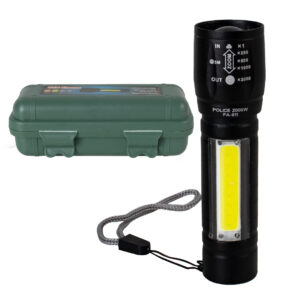 LINTERNA LED RECARGABLE ESTUCHE VERDE (JTHOG836) (JTLIN009)