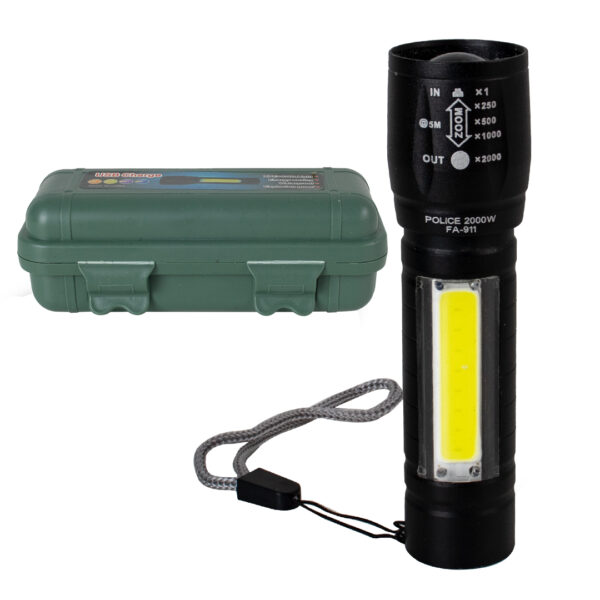 LINTERNA LED RECARGABLE ESTUCHE VERDE (JTHOG836) (JTLIN009)