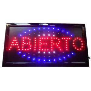 CARTEL ILUMINACION LED ABIERTO 220V NEGRO (JTLED001)