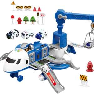 AVION DESPLEGABLE ALMACENADOR DE AUTOS AZUL (JTJUG982)