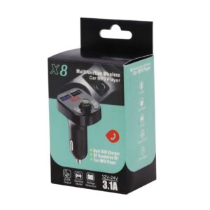 TRANSMISOR FM BLUETOOTH Y CARGADOR PARA AUTO (JTADAP093)