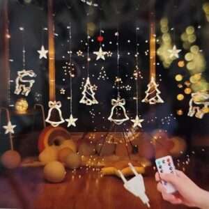 CORTINA 120 LUCES NAVIDAD 3X0.9M C/CONTROL (JTFIEST124)