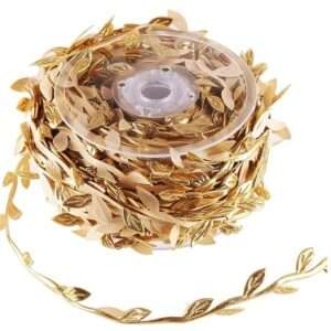 GUIRNALDA NAVIDEÑA 5M LUCES Y HOJAS DORADA (JTFIEST132DOR)