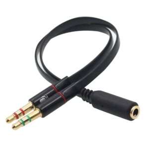 CABLE ADAPTADOR AURICULAR Y MICROFONO NEGRO (JTCABL095)