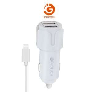 ADAPTADOR 2 USB 2.4A 12V + CABLE IPHONE GOLDTECH (JTCARG402)