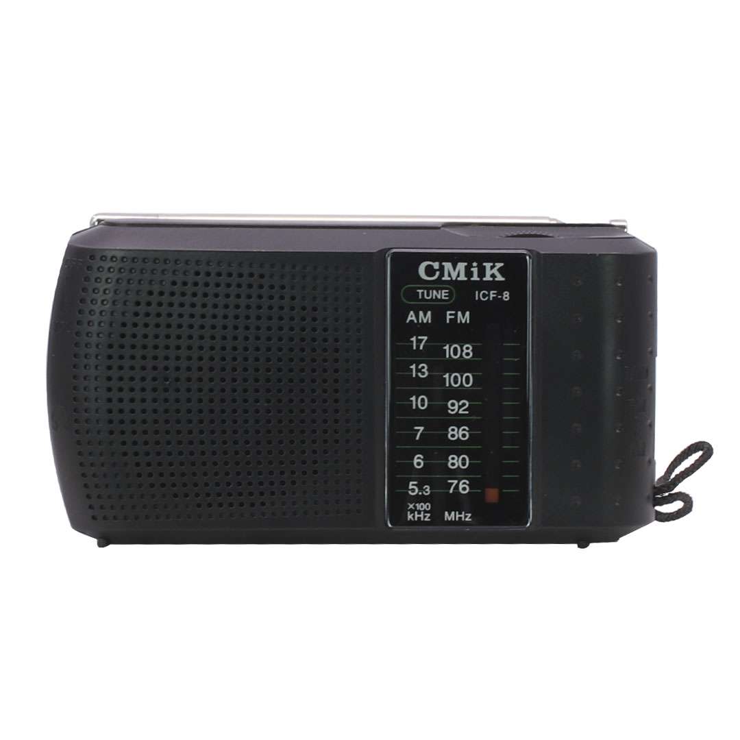 RADIO PORTATIL CMIK AM/FM A PILA ICF-8 NEGRO (JTPAR181)