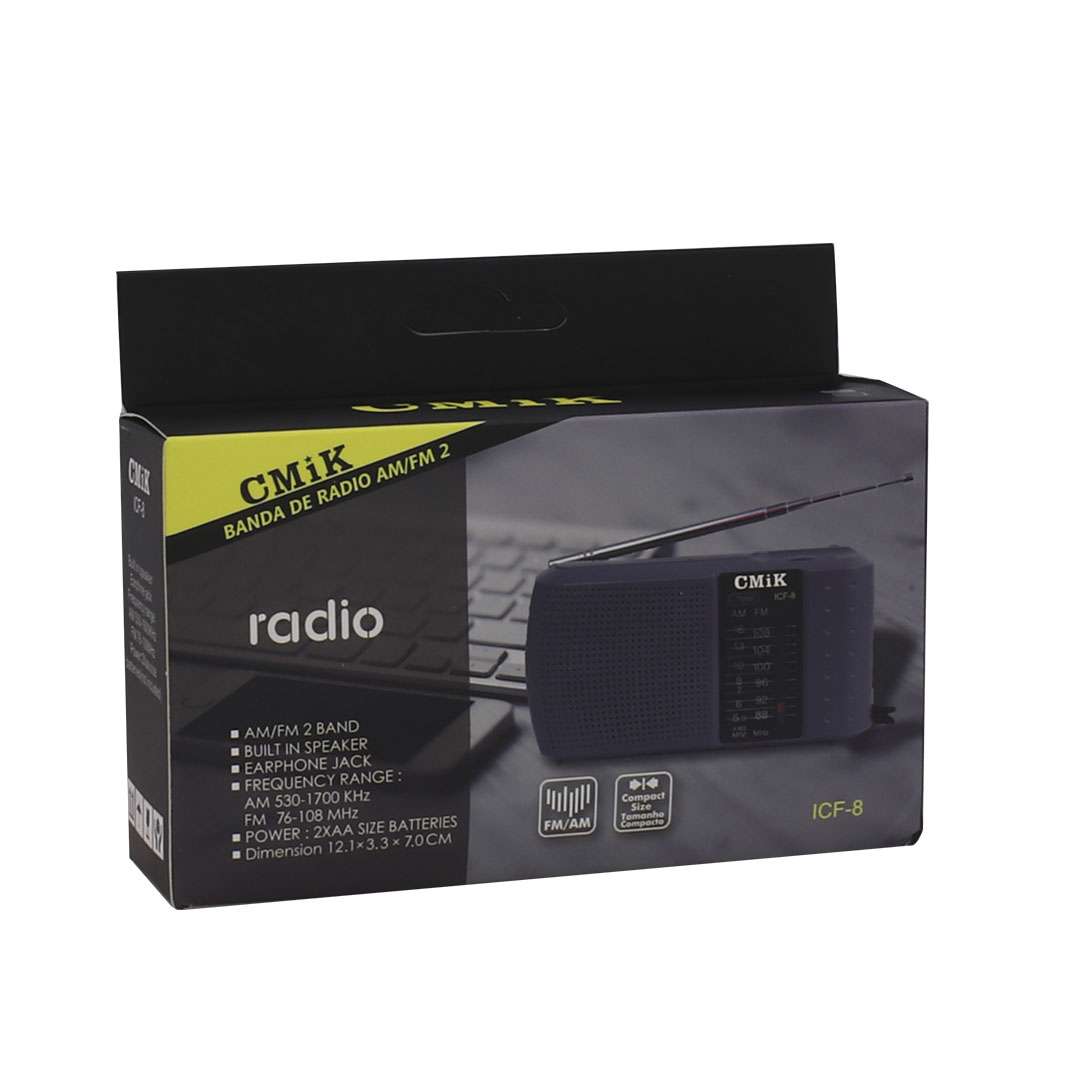 RADIO PORTATIL CMIK AM/FM A PILA ICF-8 NEGRO (JTPAR181) - Image 2