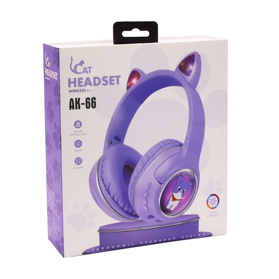 VINCHA AURICULAR BT AK-66 CAT C/LUZ VIOLETA (JTAUR513VIO) - Image 3