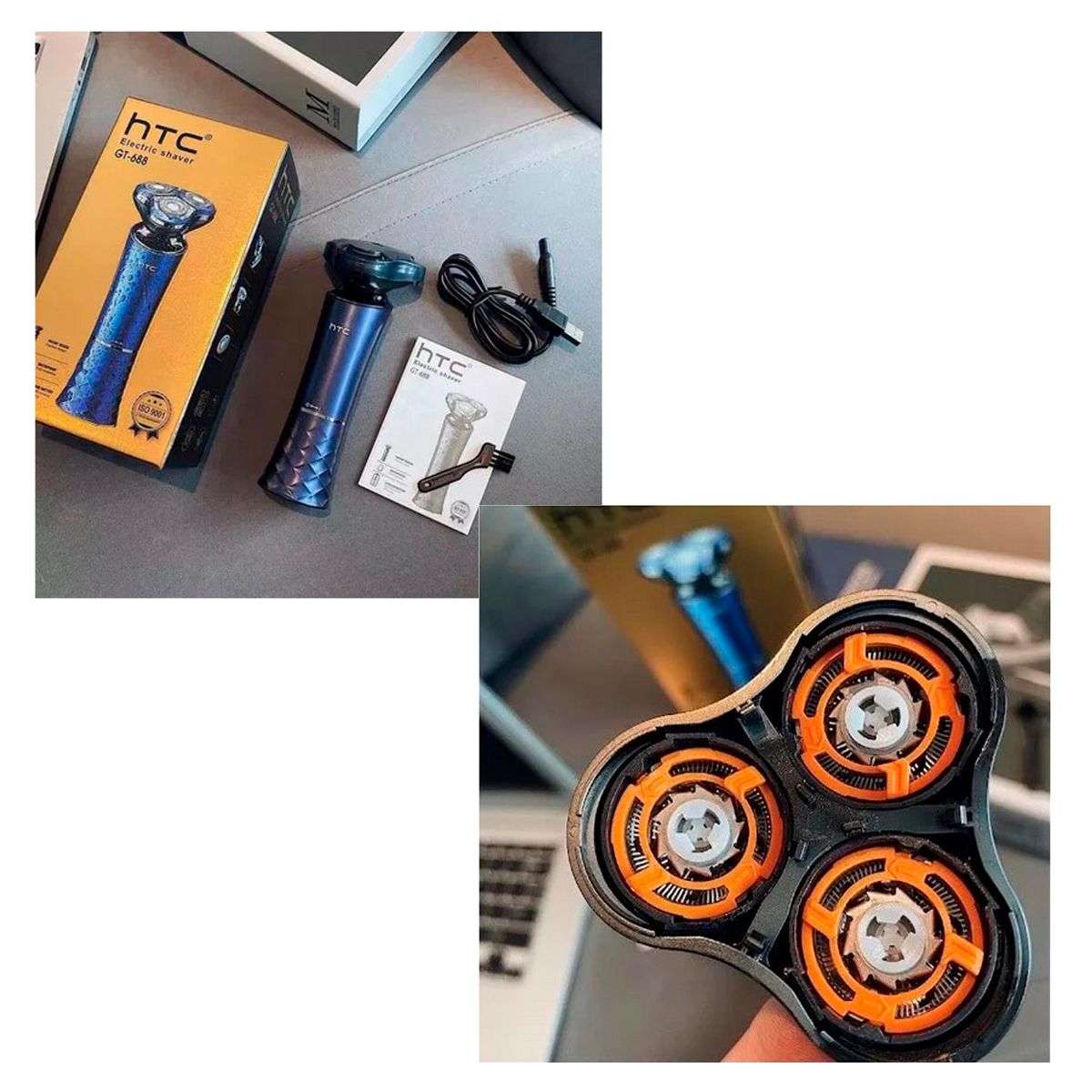 AFEITADORA INALAMBRICA HTC GT-688 AZUL (JTELEC122) - Image 2