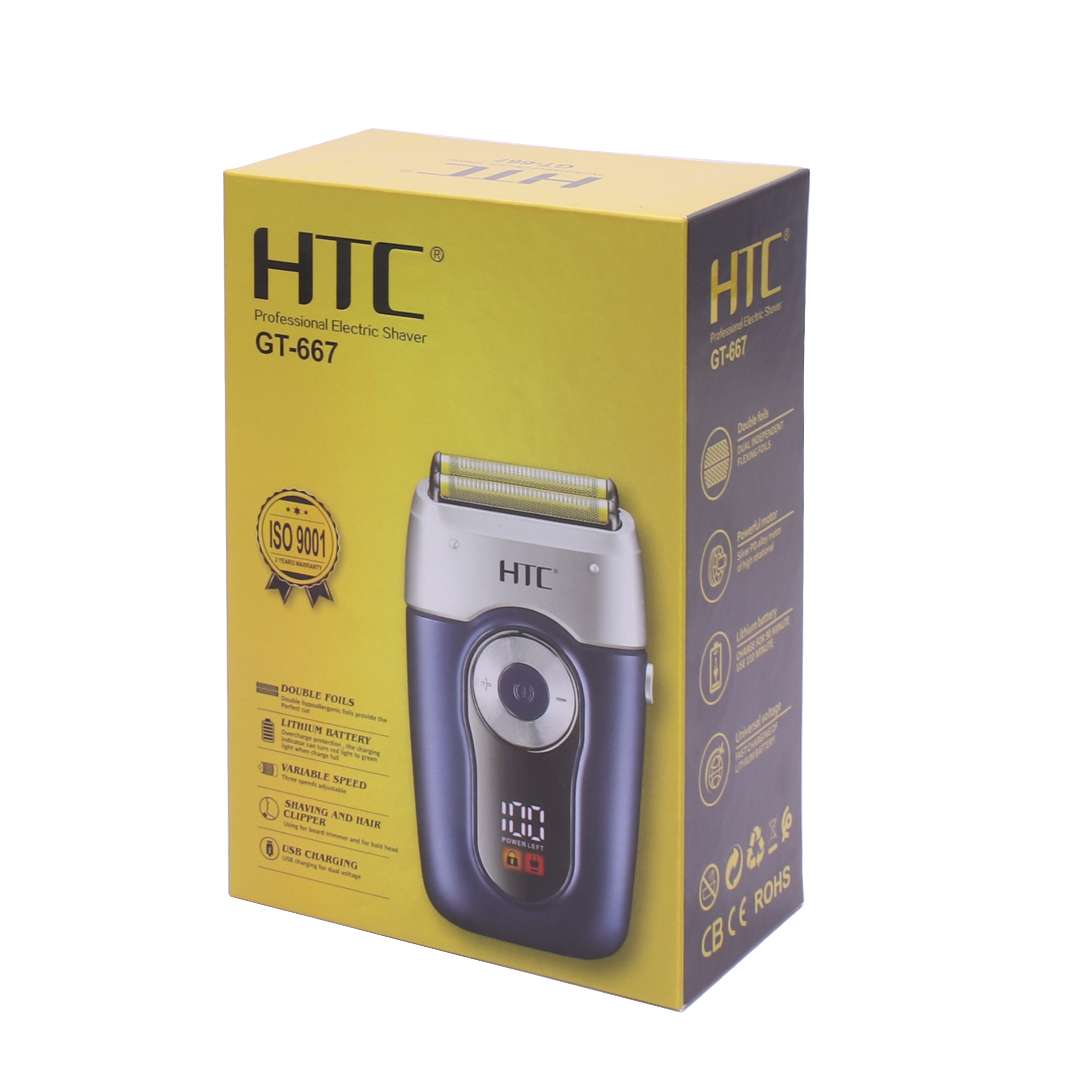 AFEITADORA INALAMBRICA HTC GT-667 3 VELOCIDADES AZUL (JTELEC408) - Image 3