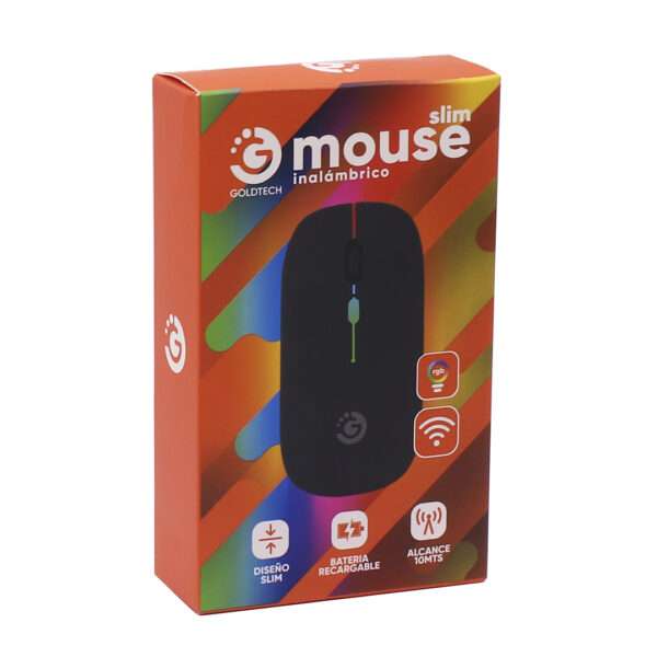MOUSE INALAMBRICO GOLDTECH ULTRA SLIM RGB BLANCO RECARGABLE (JTACCPC216) - Image 2